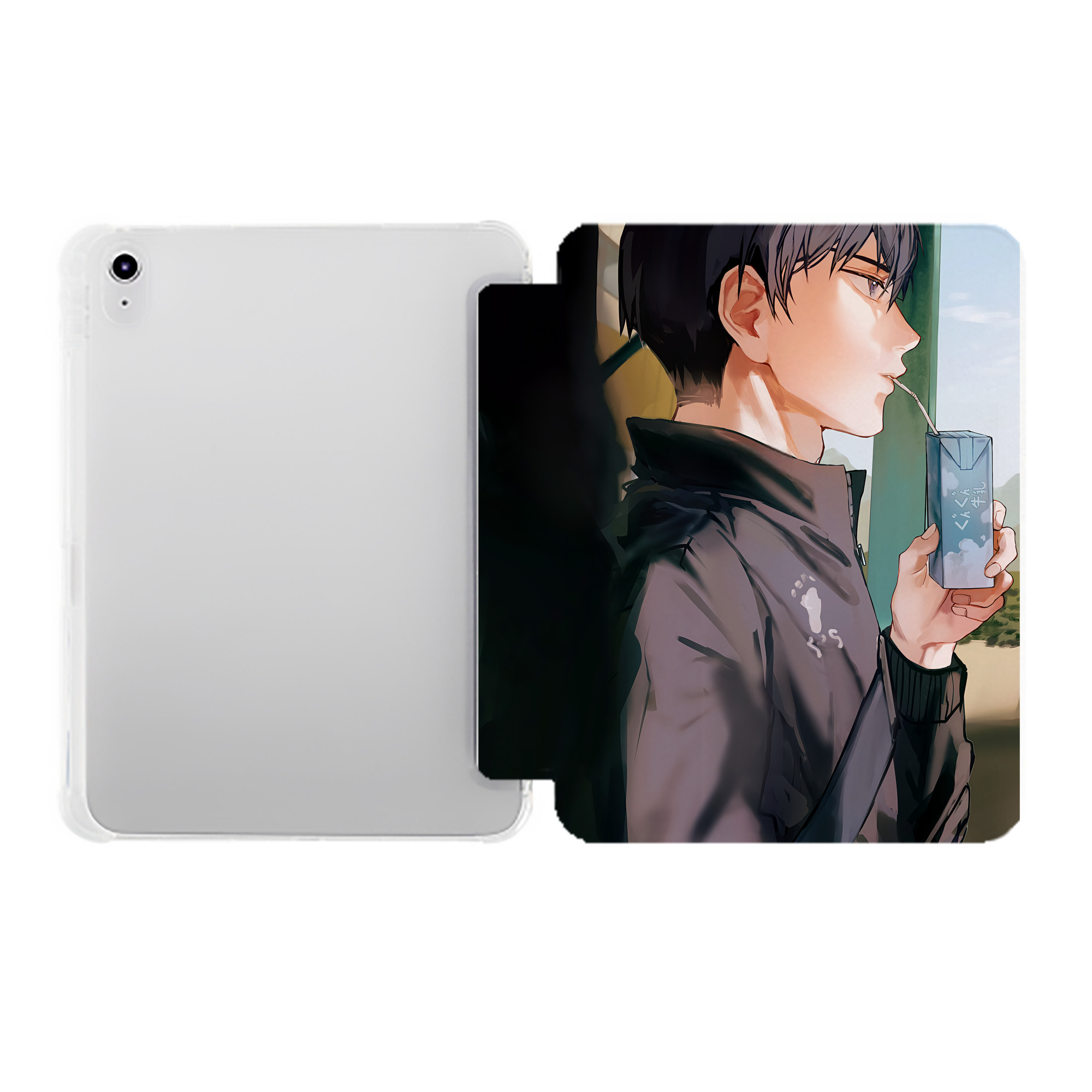 （画像用） ハイキュー!! Haikyu!! IPad ケース ペン収納付き 三つ折りスタンド PUレザー×シリコン 対応機種9.5/10.5/10.9インチ